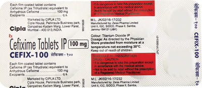 Cefix 100mg Strip Of 10 Tablets