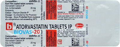 Biovas 20mg Strip Of 10 Tablets