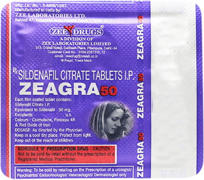 Zeagra 50mg Strip Of 4 Tablets