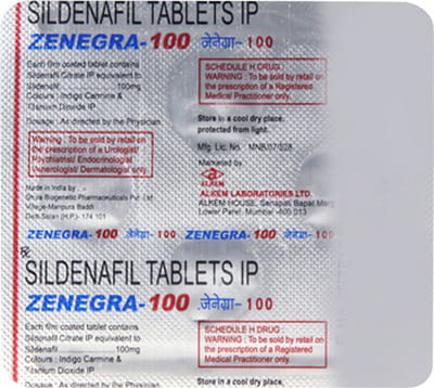 Zenegra 100mg Strip Of 4 Tablets
