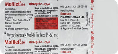 Mofilet 250mg Strip Of 10 Tablets