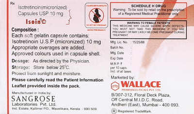 Isoin 10mg Strip Of 10 Capsules