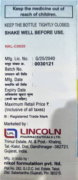 Namsafe Mango Flavour Bottle Of 60Ml Suspension