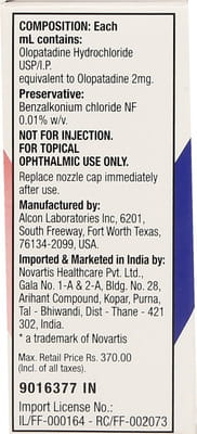 Pataday Bottle Of 2.5ml Eye Drops