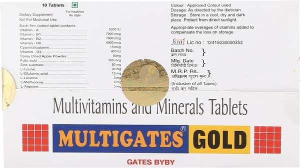 Multigates Gold Strip Of 10 Tablets