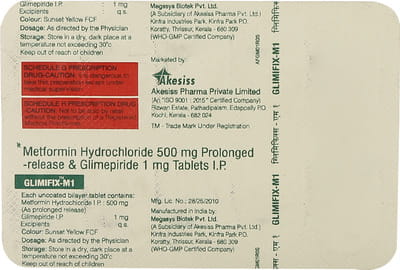 Glimifix M 1mg Strip Of 10 Tablets