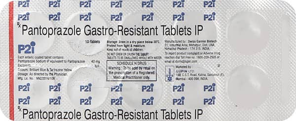 P2i 40mg Strip Of 10 Tablets