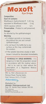 Moxoft Bottle Of 5ml Eye Drops