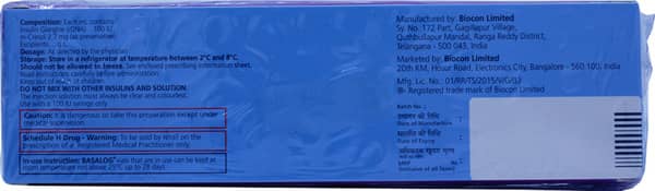 Basalog 100iu Vial Of 3ml Solution For Injection