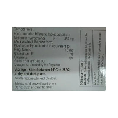 Triglimisave Hs 1mg Strip Of 10 Tablets