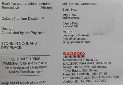 Famcimac 250mg Strip Of 6 Tablets