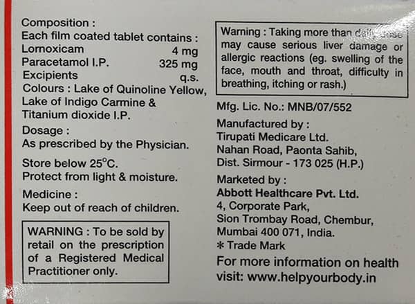 Lorsaid P 4mg Strip Of 10 Tablets