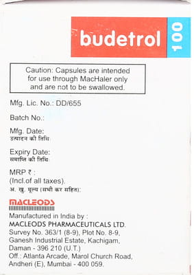 Budetrol 100mcg Bottle Of 30 Inhalation Capsules