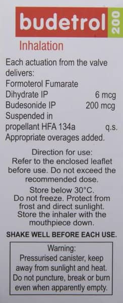 Budetrol 200mcg Box Of 120md Metered Dose Inhaler