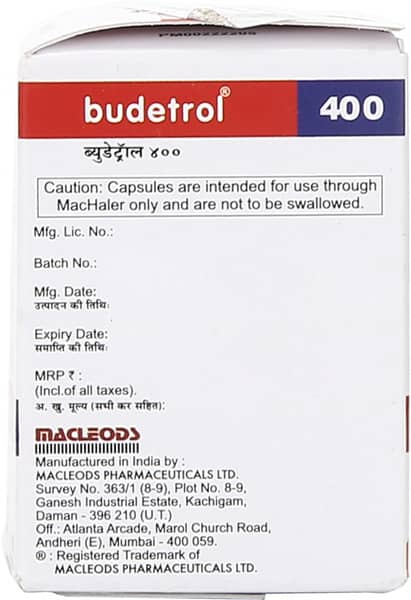 Budetrol 400mcg Bottle Of 30 Inhalation Capsules
