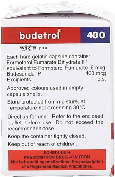 Budetrol 400mcg Bottle Of 30 Inhalation Capsules
