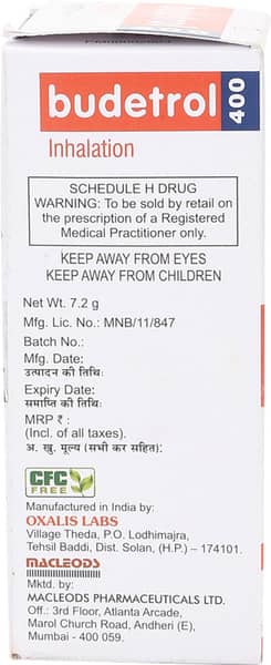 Budetrol 400mcg Box Of 120md Metered Dose Inhaler