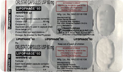 Lipophage 60mg Strip Of 10 Capsules