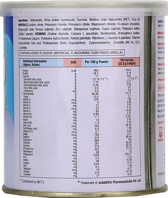 Critipro Vanilla Flavour Tin Of 200gm Oral Powder