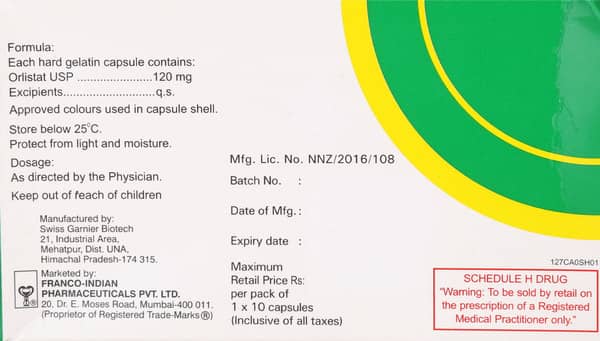Lipophage 120mg Strip Of 10 Capsules