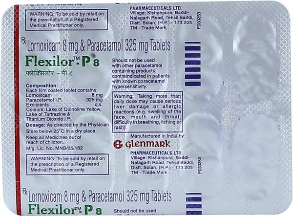 Flexilor P 8mg Strip Of 10 Tablets