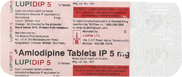 Lupidip 5Mg Strip Of 10 Tablets