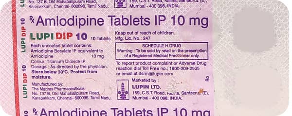 Lupidip 10mg Strip Of 10 Tablets