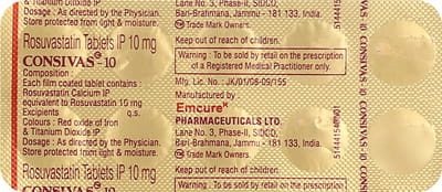 Consivas 10mg Strip Of 10 Tablets