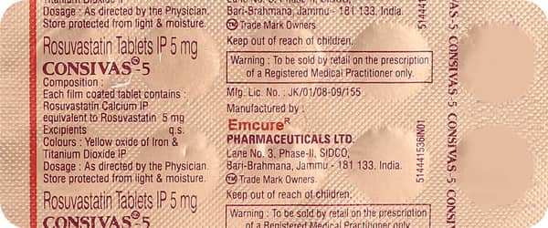 Consivas 5mg Strip Of 10 Tablets