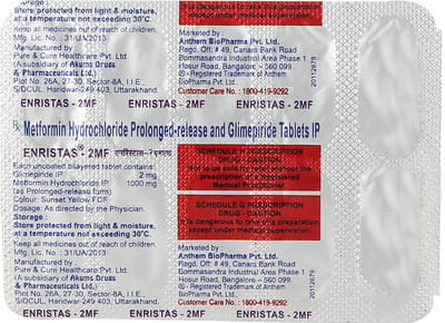 Enristas 2mf Strip Of 10 Tablets