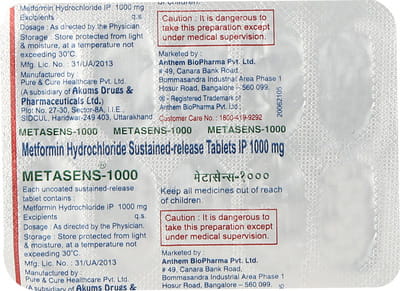 Metasens 1gm Strip Of 10 Tablets