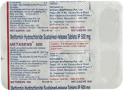 Metasens 500mg Strip Of 10 Tablets