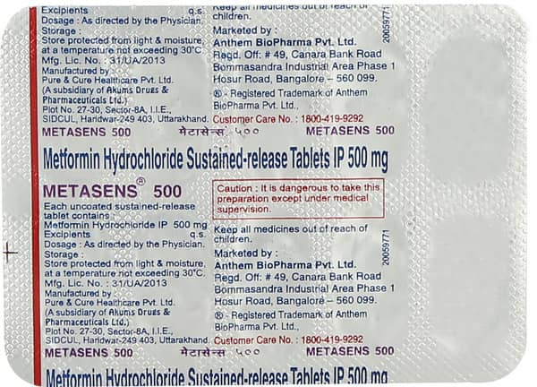 Metasens 500mg Strip Of 10 Tablets