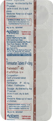 Telmidil 40mg Strip Of 10 Tablets