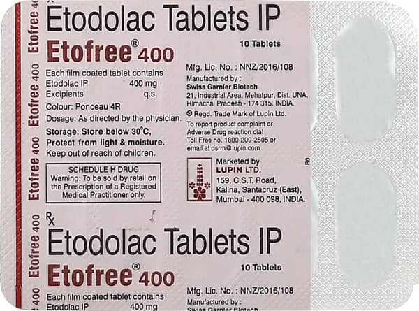 Etofree 400mg Strip Of 10 Tablets