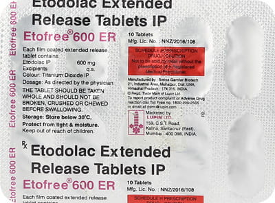 Etofree Er 600mg Strip Of 10 Tablets