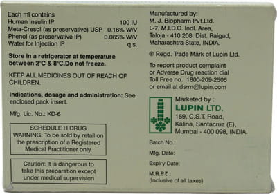 Lupisulin N 100iu Cartridge Of 3ml Injection