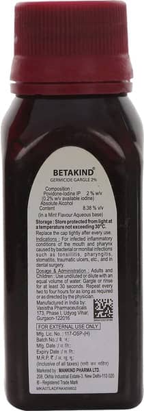 Betakind Mint Flavour Bottle Of 50ml Gargle