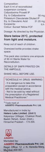Monocef O Cv 50/31.25mg Bottle Of 30ml Suspension