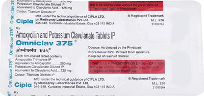 Omniclav 375mg Strip Of 6 Tablets