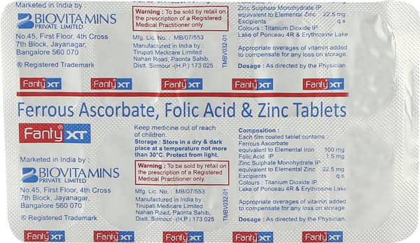Fanty Xt Strip Of 10 Tablets