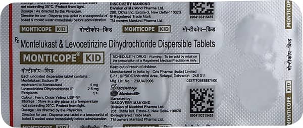 Monticope Kid Strip Of 10 Tablets