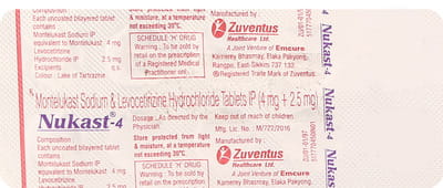 Nukast 4mg Strip Of 10 Tablets