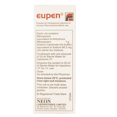 Eupen 1gm Dry Vial Of 1 Powder For Injection