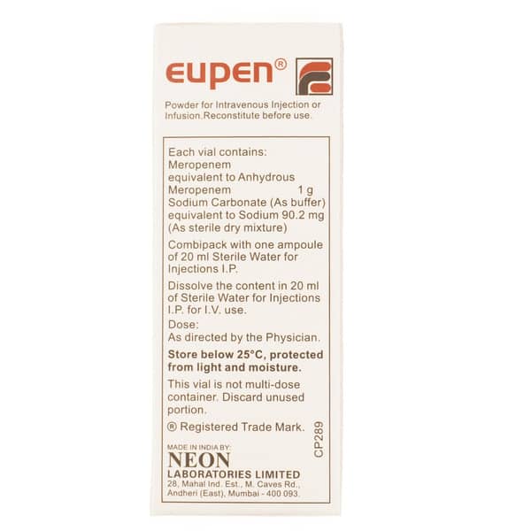 Eupen 1gm Dry Vial Of 1 Powder For Injection