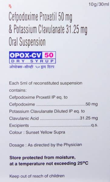 Opox Cv 50mg Bottle Of 30ml Dry Syrup