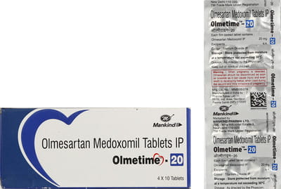 Olmetime 20mg Strip Of 10 Tablets
