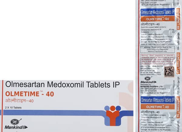 Olmetime 40mg Strip Of 10 Tablets