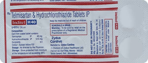 Inditel H 40Mg Strip Of 10 Tablets