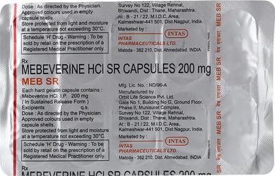 Meb Sr 200mg Strip Of 10 Capsules